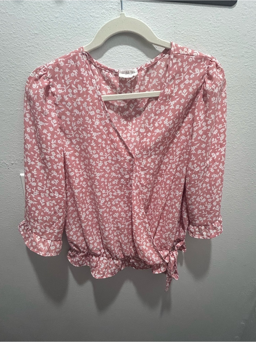 Sienna Sky Dusty Pink Floral Wrap Blouse